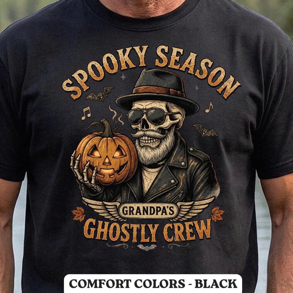 Spooky Grandpa Shirt, Skeleton Grandpa Halloween Shirt, Ghostly Crew